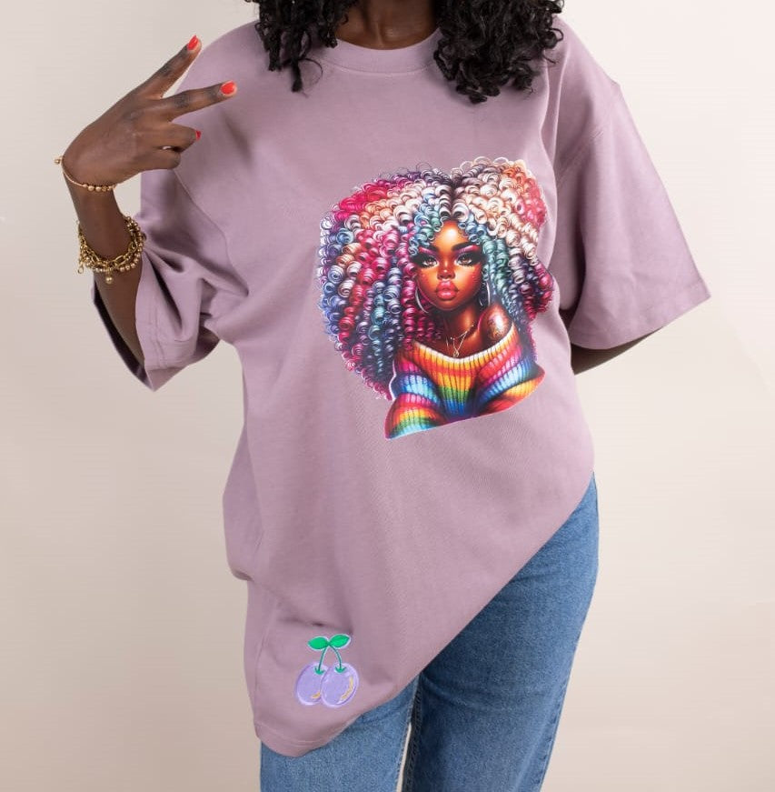 T-shirt Mauve – Afro Queen Colours