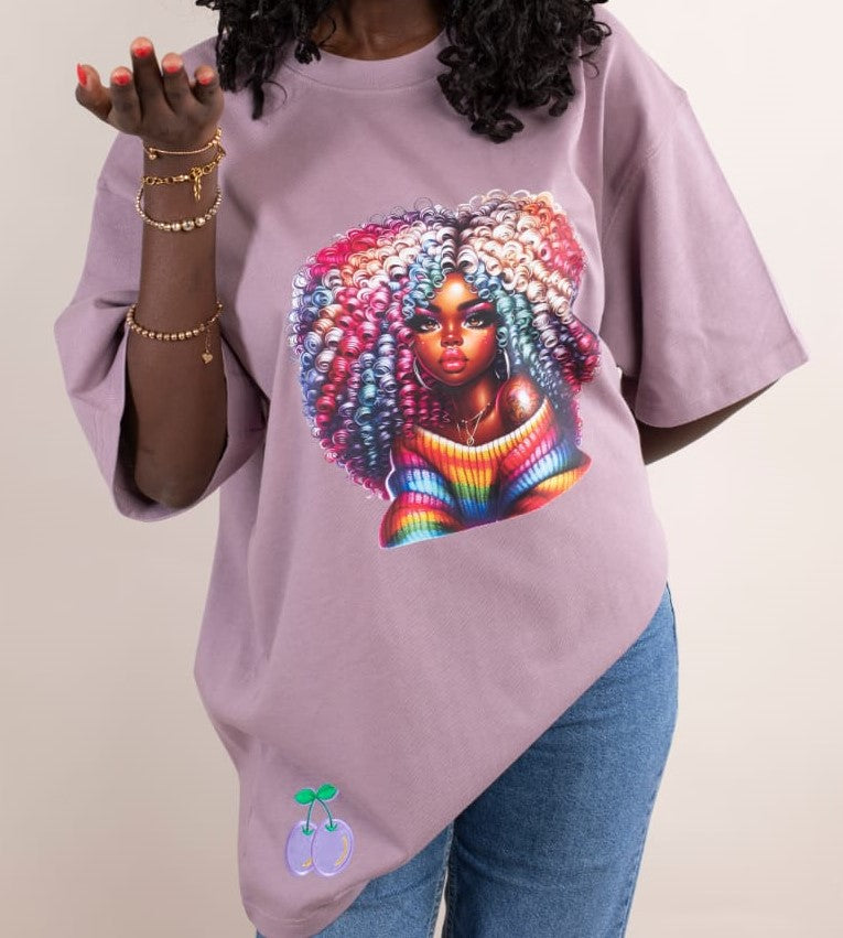 T-shirt Mauve – Afro Queen Colours