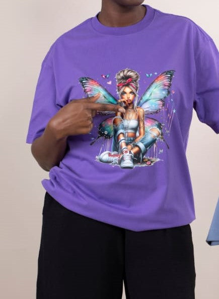 T-shirt Violet – Butterfly Fairy Girl