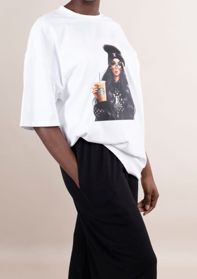 T-shirt Blanc Oversize – Fashion Girl Luxe