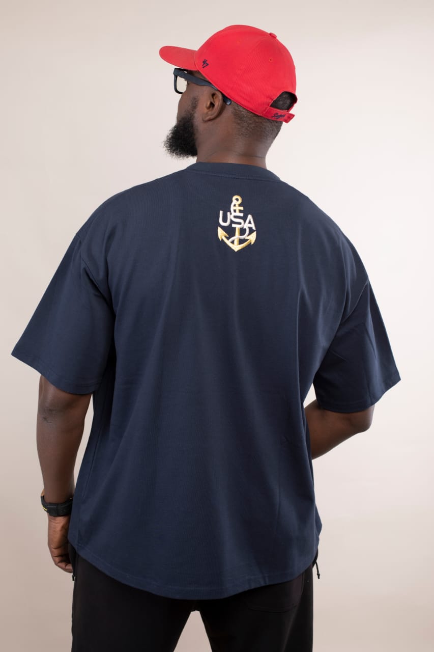 T-shirt Oversize Bleu Marine – Mustang Sublimation