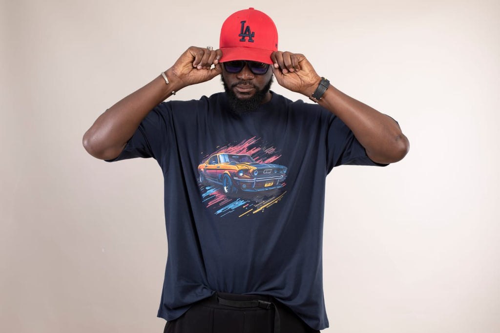 T-shirt Oversize Bleu Marine – Mustang Sublimation
