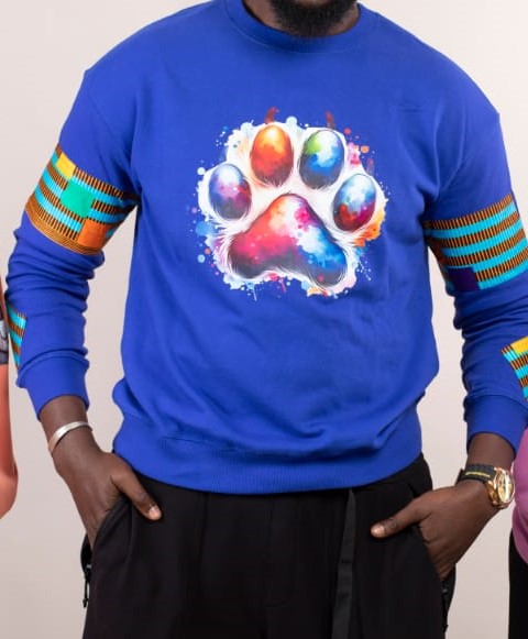 Sweat Paw Kente — Sublimation & Tissu Africain | JKT Wears 🇸🇳