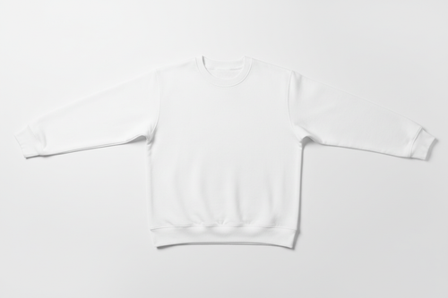 Pull Col Rond Blanc 2XL — manches dépliées