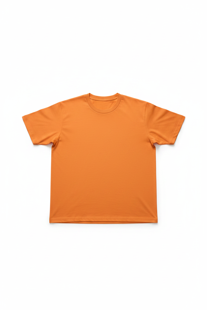 T-shirt orange 100% coton déplié